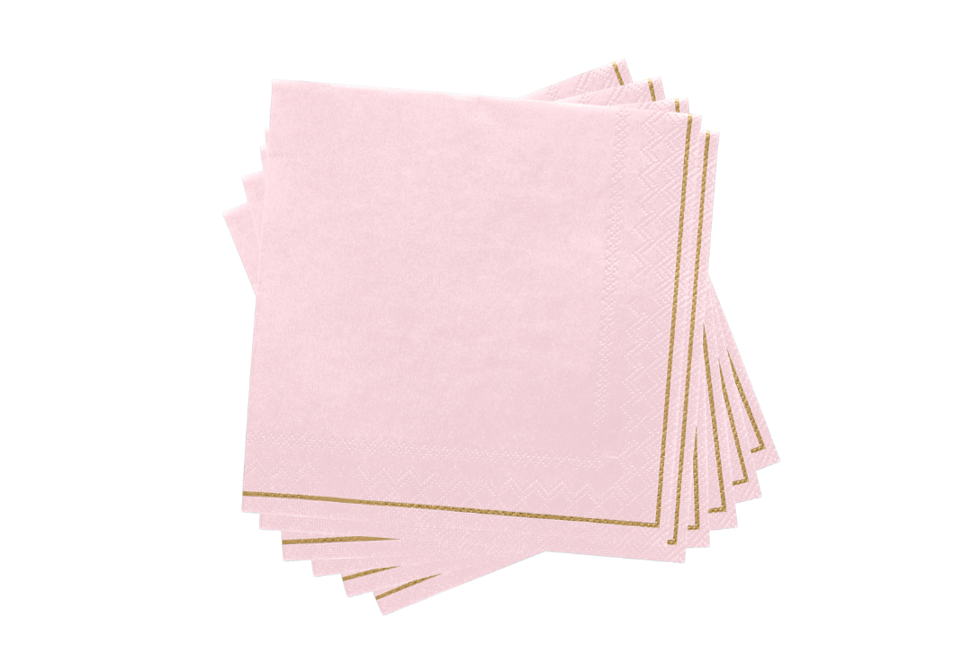 Blush/Gold Bev Napkins