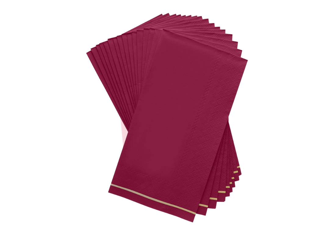 Cranberry/Gold Dinner Napkins