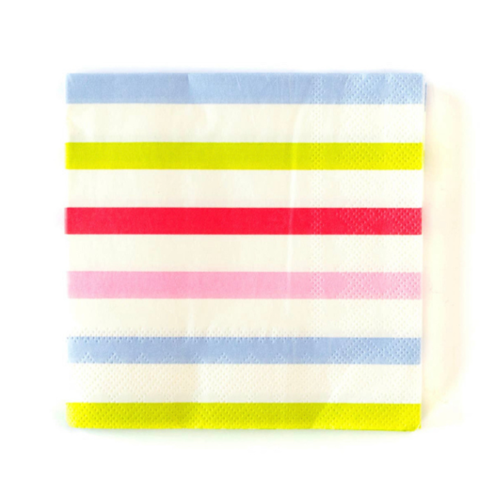 25 ct. Birthday Striped Napkins