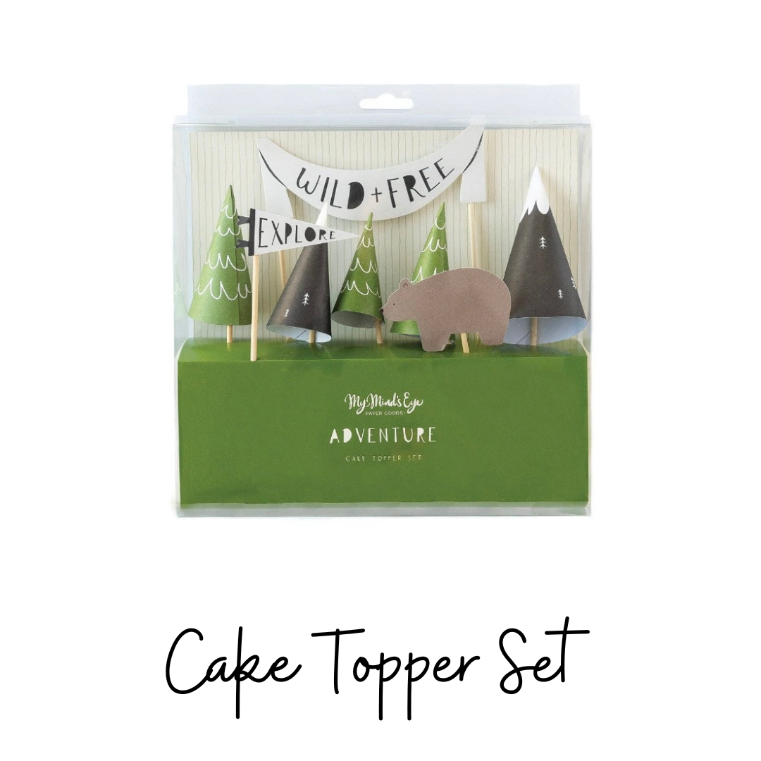 bear and trees cake topper