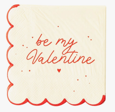 be my valentine cocktail beverage napkin