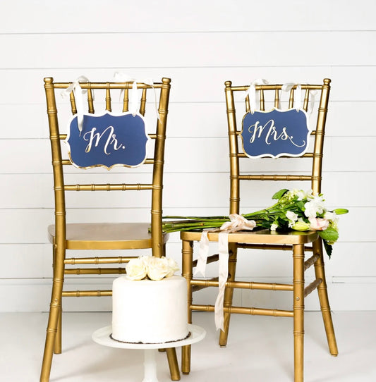 Mr. and Mrs. Chair signs