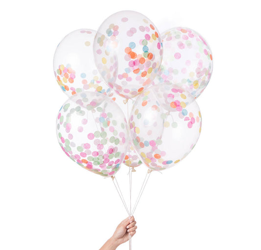 party balloons confetti