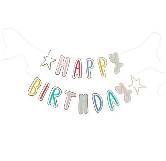 multi colored happy birthday banner