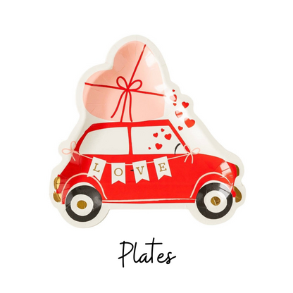 red bug car shaped plates