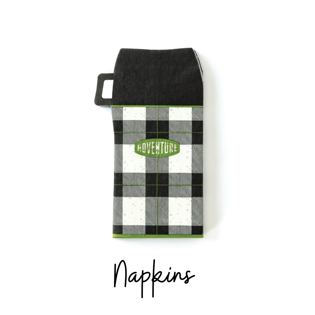 black and white thermos napkins